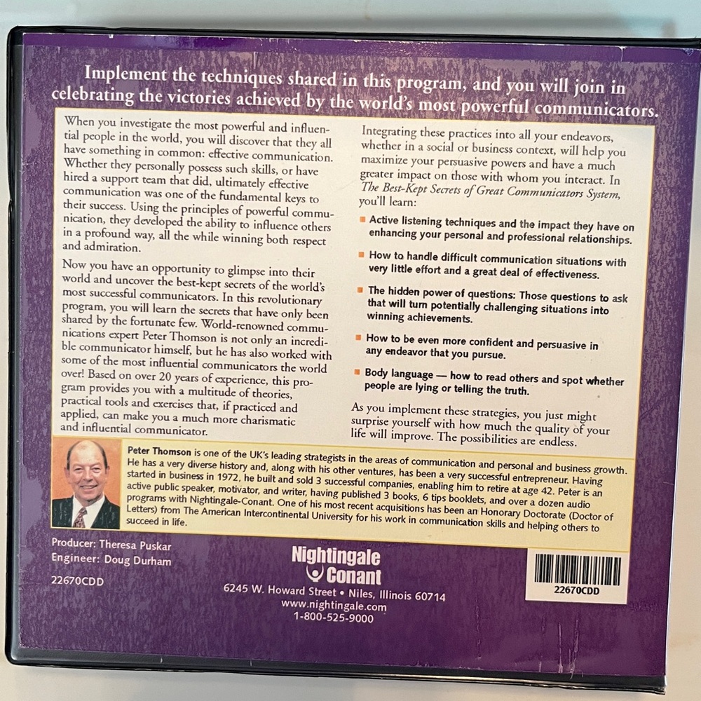 Peter Thomson Great Communicators System - Purple Audio Program - Picture 2 of 11